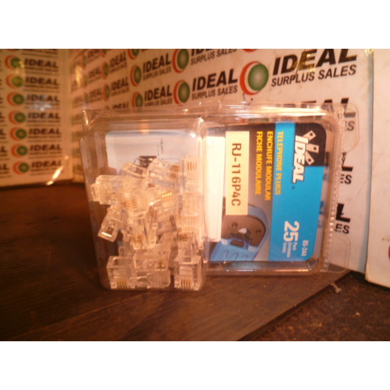TELEPHONE PLUS, IDEAL – RJ-116P4C, (BOX OF 25)