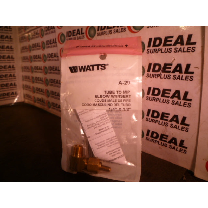 WATTS A-29 Tube to MIP Elbow w/ Insert 1/4 x 1/8