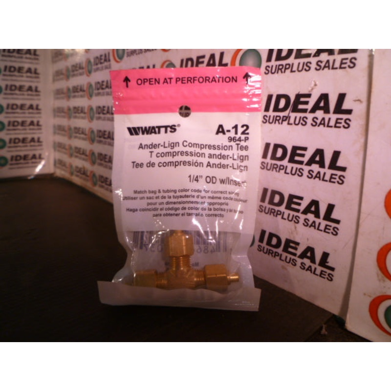 WATTS A12 Ander-Lign Compression Tee 1/4 OD w/ insert