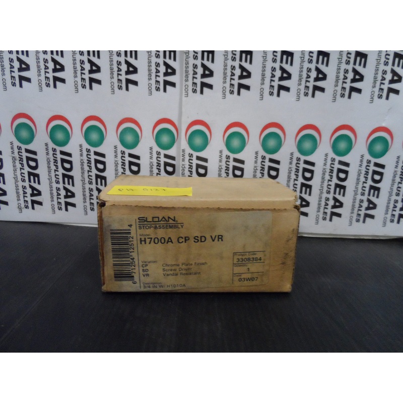 SLOAN H700A  3/4G Chrome Stop Assembly With H-1010-A Tamper Resistant Cap