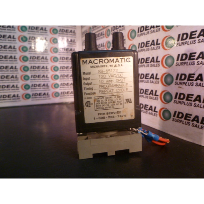 TIME DELAY RELAY, MACROMATIC – SS-65122, 120 VAC/DC
