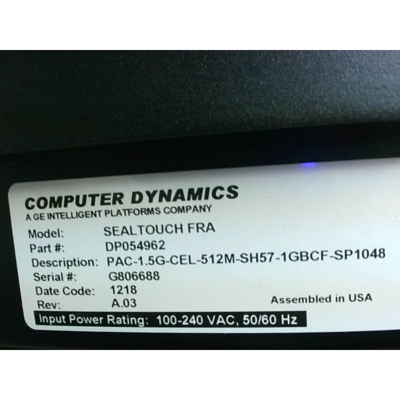 Computer Dynamics DP054962 Operator Interface Display 15 Scree