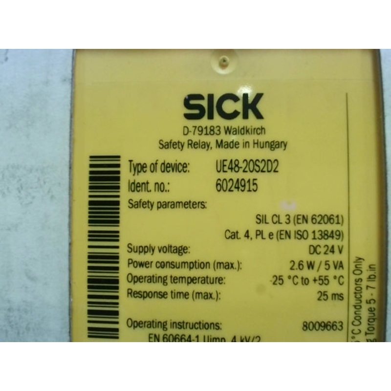 Sick UE48-20S2D2 24VDC Safety Relay