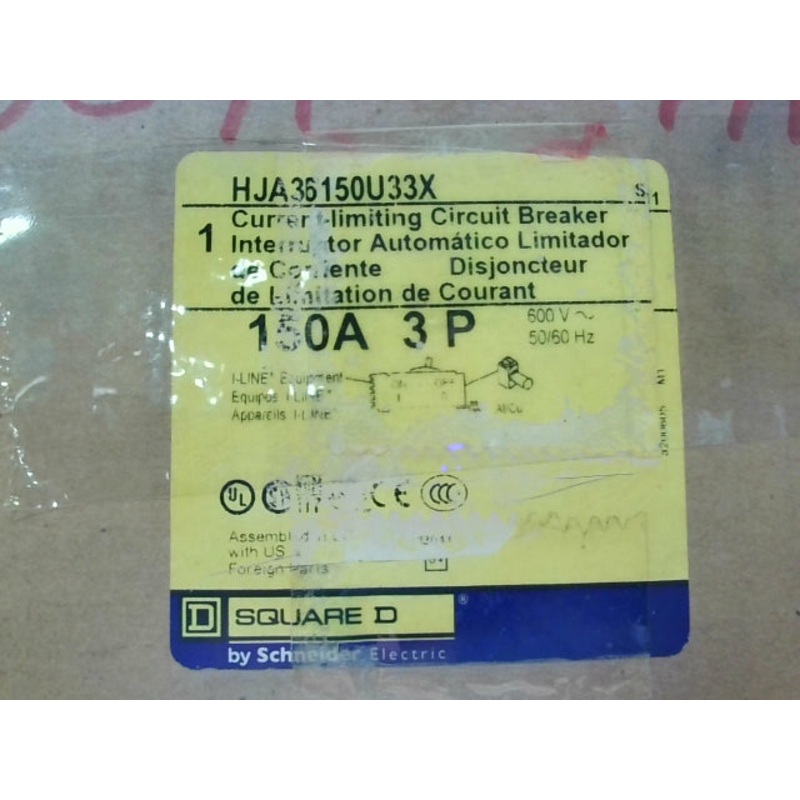 Square D HJA36150U33X Powerpact I-Line 150 Amp 3P Circuit Breaker
