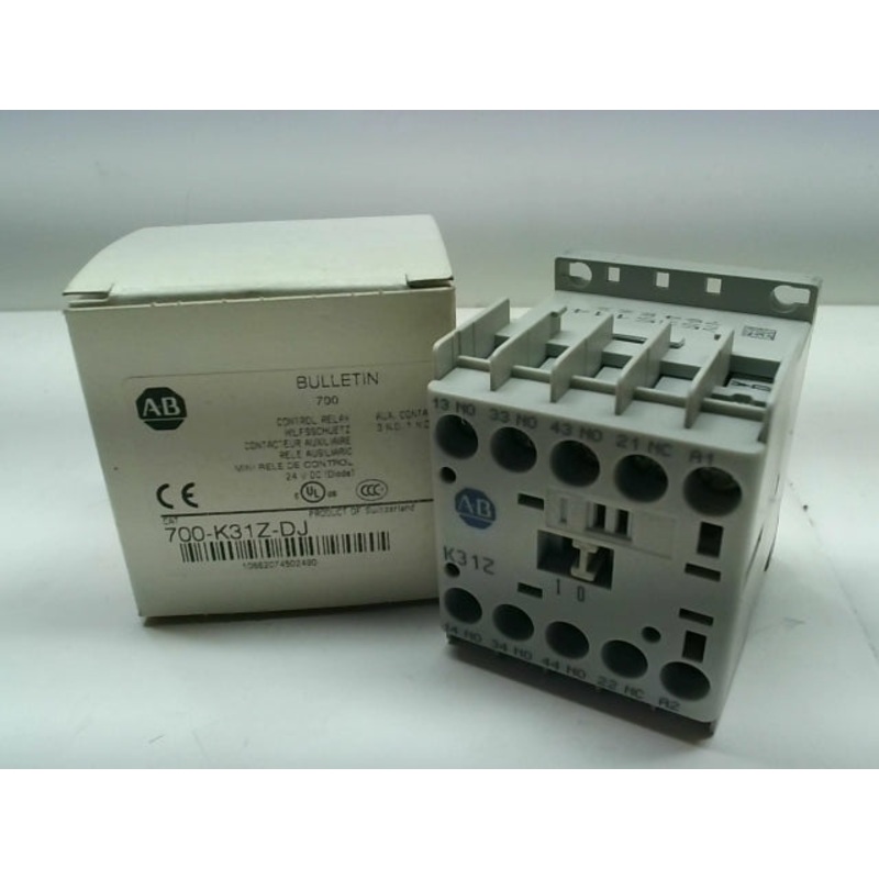 Allen-Bradley 700-K31Z-DJ Miniature Control Relay 3 NO/1 NC 24 VDC Coil Ser.B