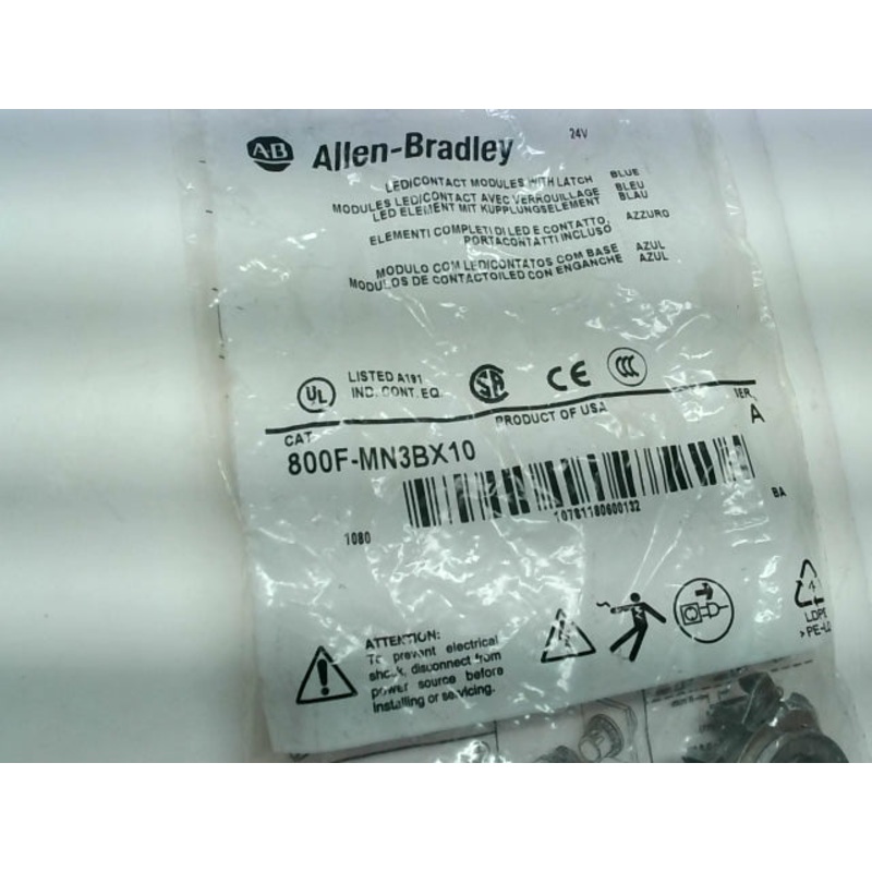 Allen Bradley 800FMN3BX10 Contact Module w/ Metal Latch 24V Ser.A