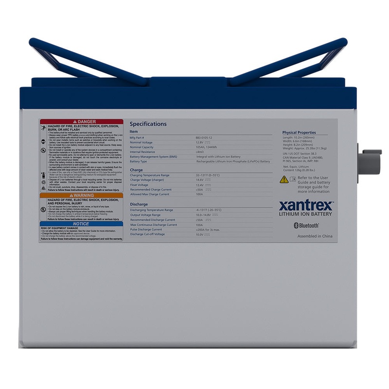Xantrex Lithium-Ion Battery – 105Ah – 12VDC – 883-0105-12