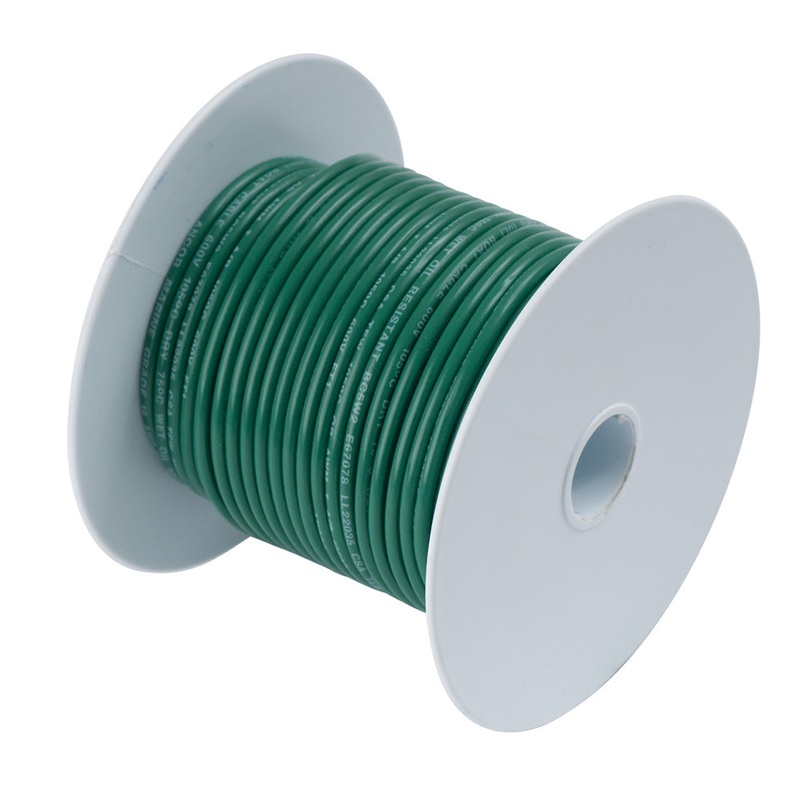 Ancor Tinned Copper Wire – 6 AWG – Green – 25′ – 112302