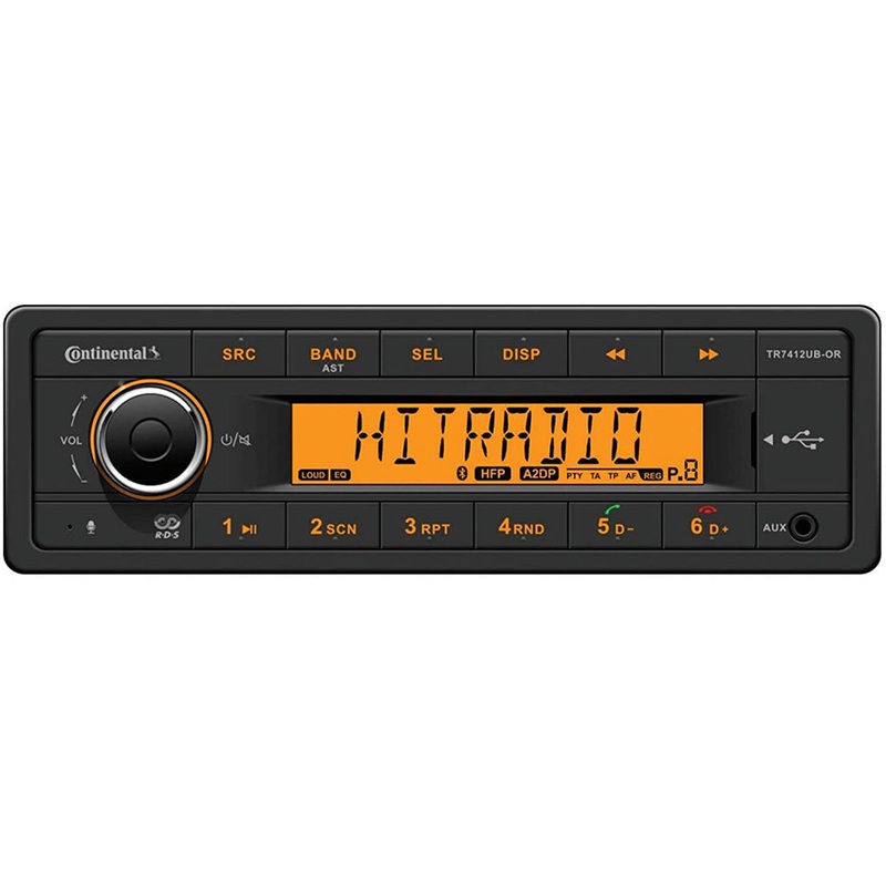 Continental Stereo with AM/FM/BT/USB – Harness Included – 12V – TR7412UB-ORK