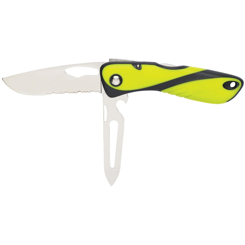 Wichard Offshore Knife – Serrated Blade – Shackler/Spike – Fluorescent – 10122