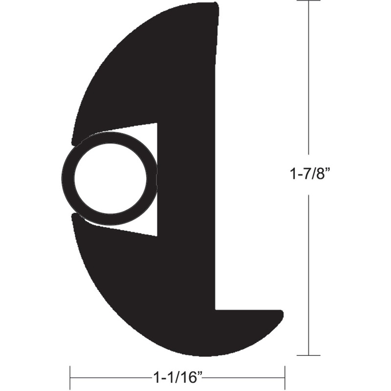 TACO Flex Vinyl Rub Rail Kit 1-7/8 x 70′ – Black w/Black Insert – V11-2423BBK70-2 – V11-2423BBK70-2