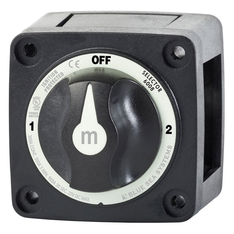 Blue Sea 6008200 m-Series Selector 3 Position Battery Switch – Black – 6008200