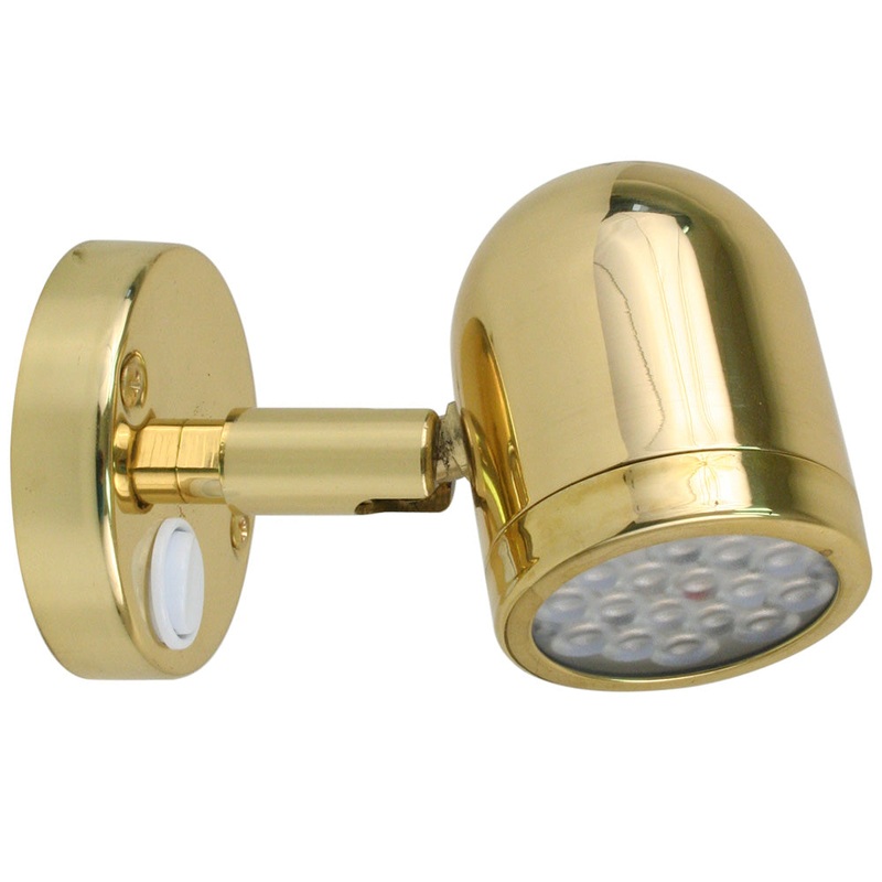 Scandvik LED Brass Reading Light – 10-30V – 19052P