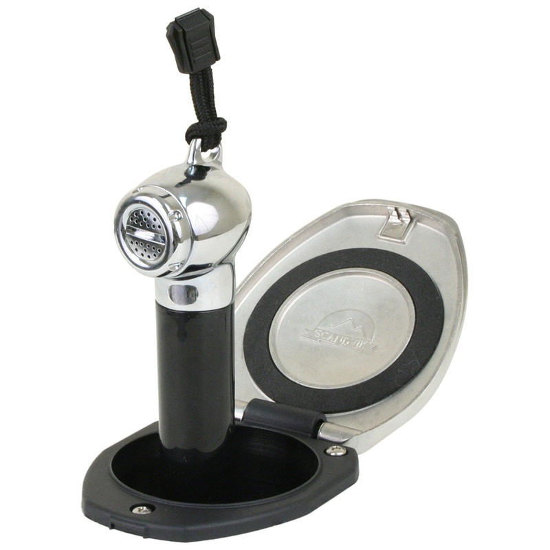 Scandvik Black & SS Recessed Transom Shower Handle/Hose – Vertical/Horizontal Mount – 6′ Hose – 12124P