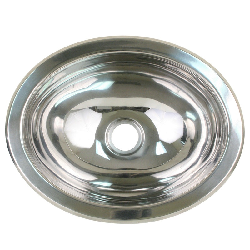 Scandvik Polished SS Oval Sink – 13.25 x 10.5 – 10280
