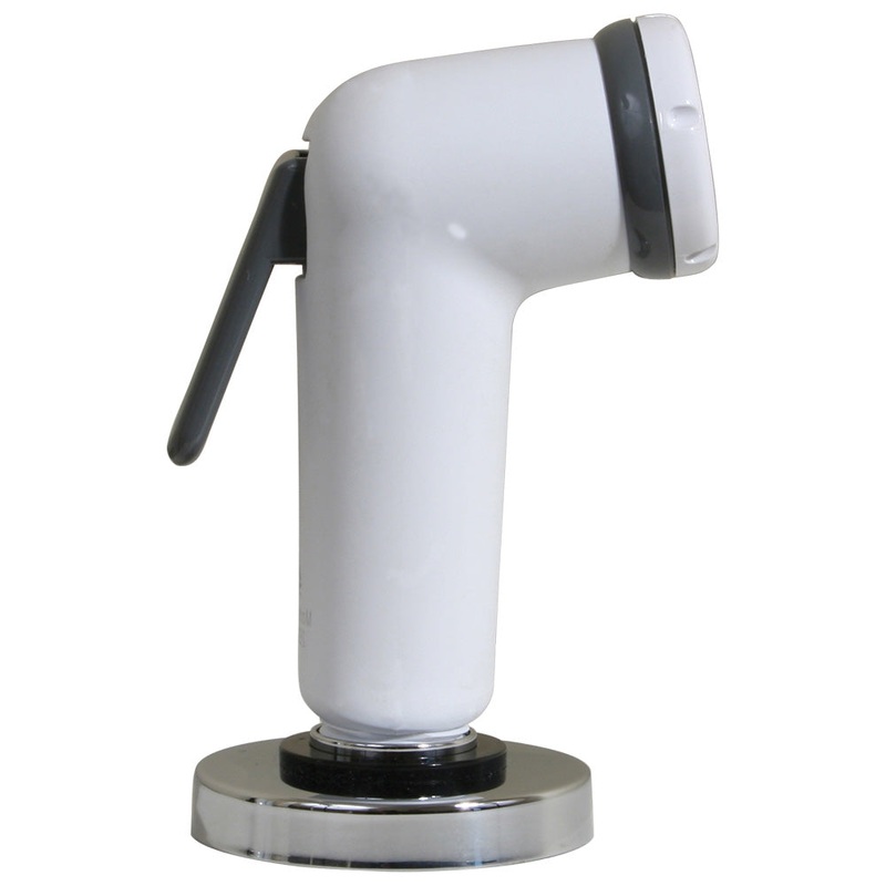 Scandvik Straight Handle Pull Out Sprayer – White w/6′ Hose – 10196P