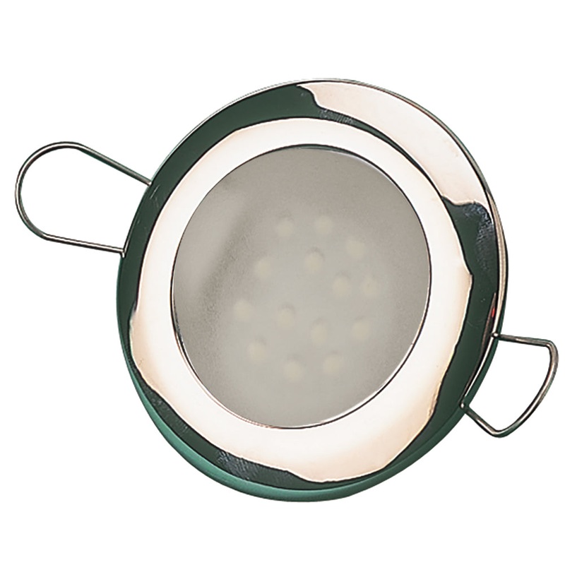 Sea-Dog LED Overhead Light 2-7/16 – Brushed Finish – 60 Lumens – Frosted Lens – Stamped 304 Stainless Steel – 404332-3