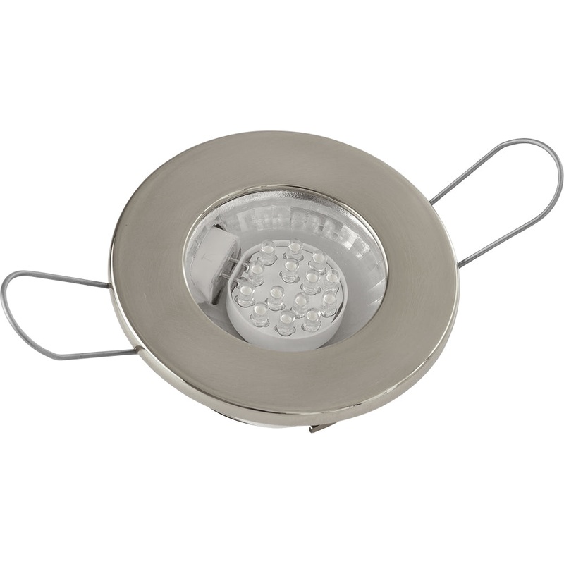Sea-Dog LED Overhead Light – Brushed Finish – 60 Lumens – Clear Lens – Stamped 304 Stainless Steel – 404230-3