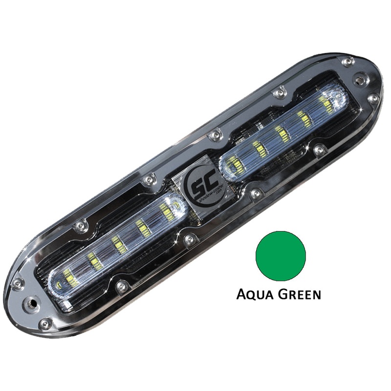 Shadow-Caster SCM-10 LED Underwater Light w/20′ Cable – 316 SS Housing – Aqua Green – SCM-10-AG-20