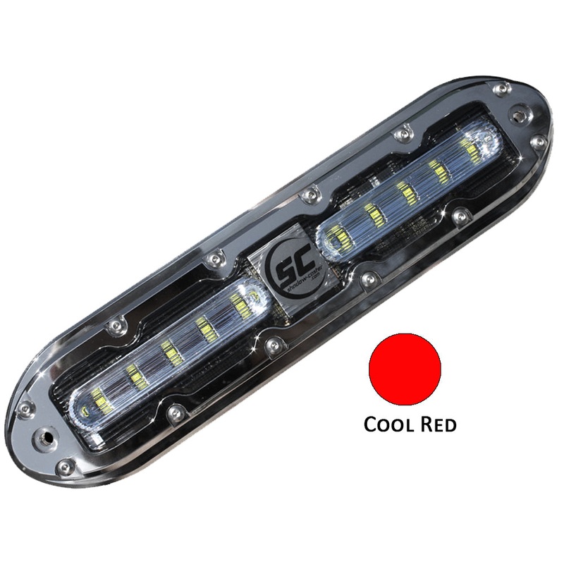 Shadow-Caster SCM-10 LED Underwater Light w/20′ Cable – 316 SS Housing – Cool Red – SCM-10-CR-20
