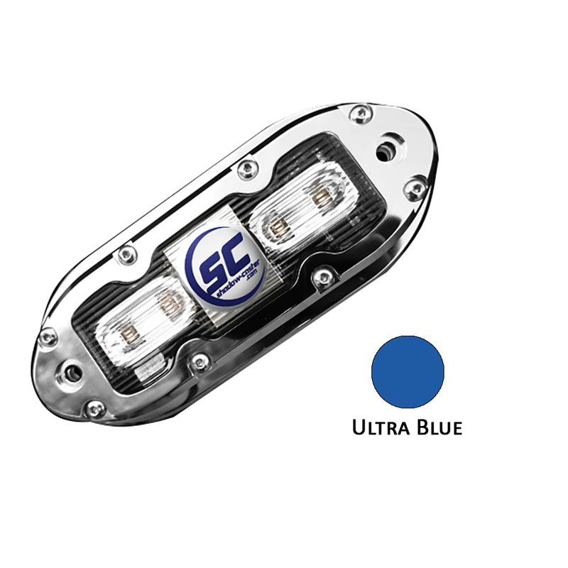 Shadow-Caster SCM-4 LED Underwater Light w/20′ Cable – 316 SS Housing – Ultra Blue – SCM-4-UB-20