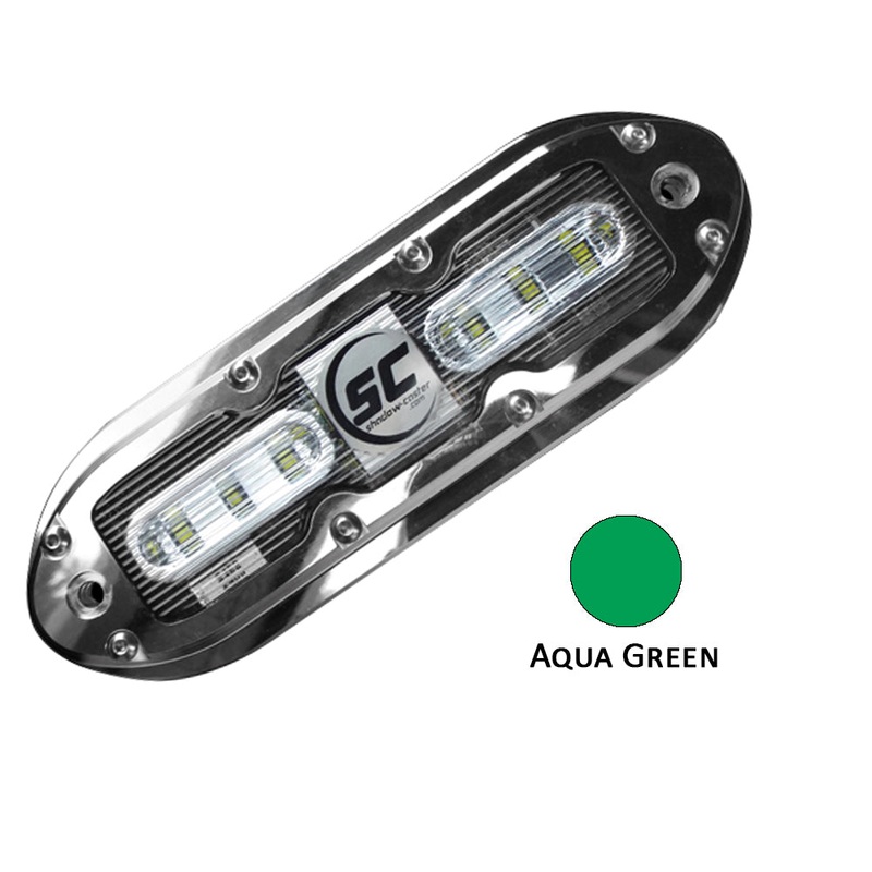 Shadow-Caster SCM-6 LED Underwater Light w/20′ Cable – 316 SS Housing – Aqua Green – SCM-6-AG-20