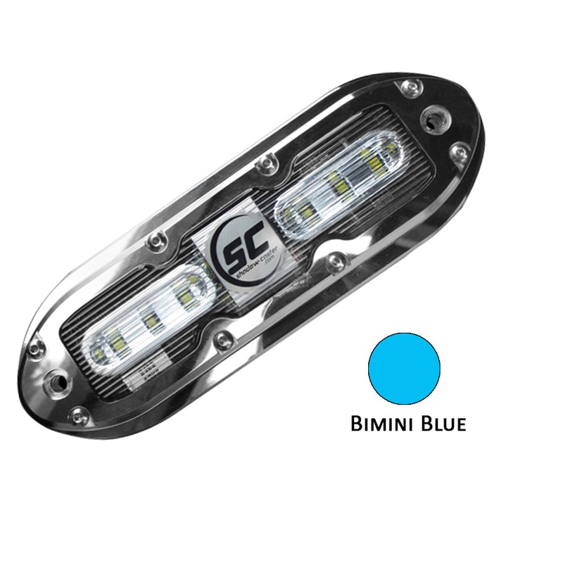 Shadow-Caster SCM-6 LED Underwater Light w/20′ Cable – 316 SS Housing – Bimini Blue – SCM-6-BB-20