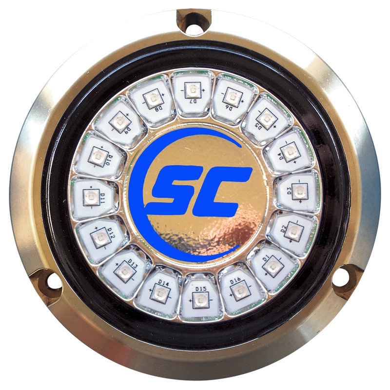 Shadow-Caster Ultra Blue Single Color Underwater Light – 16 LEDs – Bronze – SCR-16-UB-BZ-10
