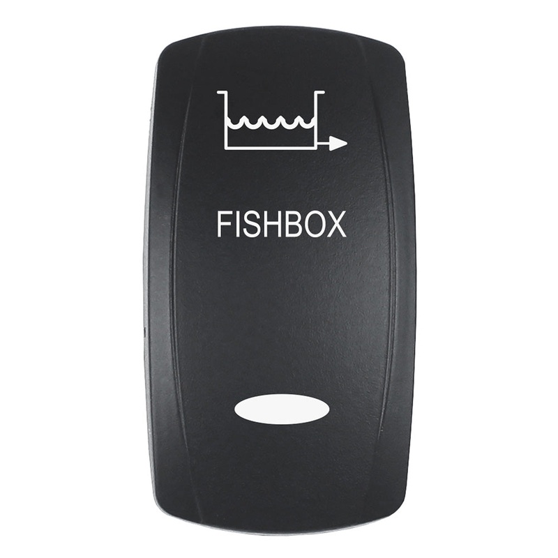 Pacer Actuator – ‘FISHBOX’ f/V Series Contura Switches – Black – Laser Etched (Top/Bottom Light)