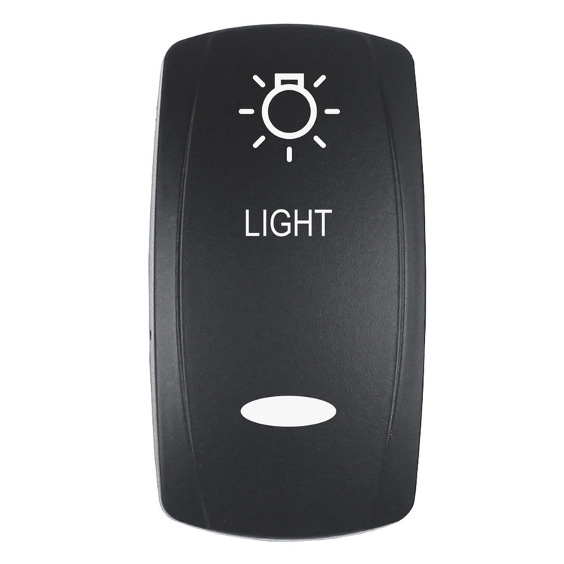 Pacer Actuator – ‘LIGHT’ f/V Series Contura Switches – Black – Laser Etched (Top/Bottom Light)