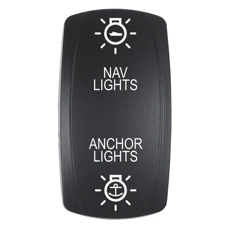 Pacer Actuator – ‘NAV/ANC’ f/V Series Contura Switches – Black – Laser Etched (Top/Bottom Light)