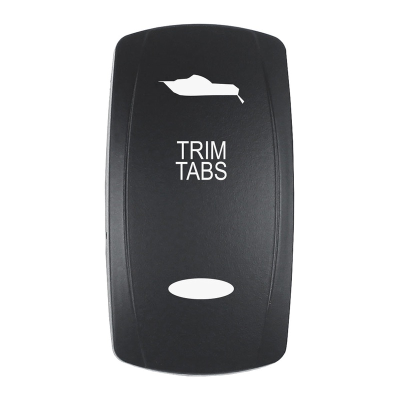 Pacer Actuator – ‘TRIM TABS’ f/V Series Contura Switches – Black – Laser Etched (Top/Bottom Light)
