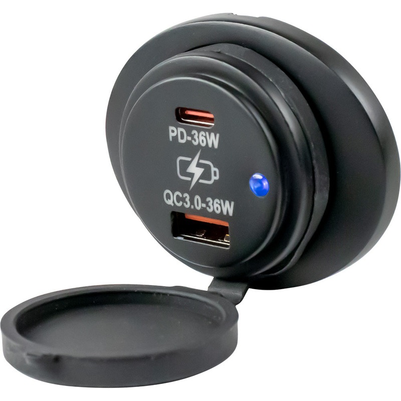 Sea-Dog Oval Surface Mount USB 3.0 & USB-C Power Socket – 426535-1