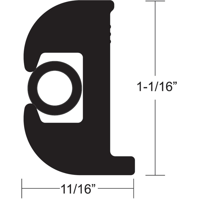 TACO Flex Vinyl Rub Rail Kit – Black w/Black Insert – 70′ – V11-0809BBK70-2 – V11-0809BBK70-2