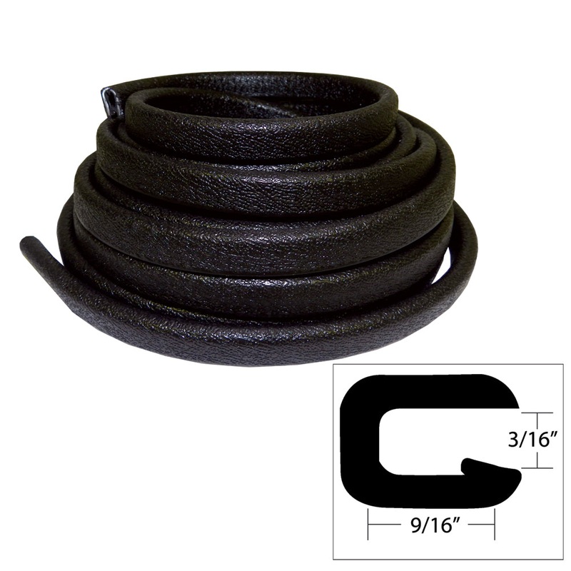 TACO Flexible Vinyl Trim – 3/16 Opening x 9/16W x 25’L – Black – V30-1005B25-1 – V30-1005B25-1