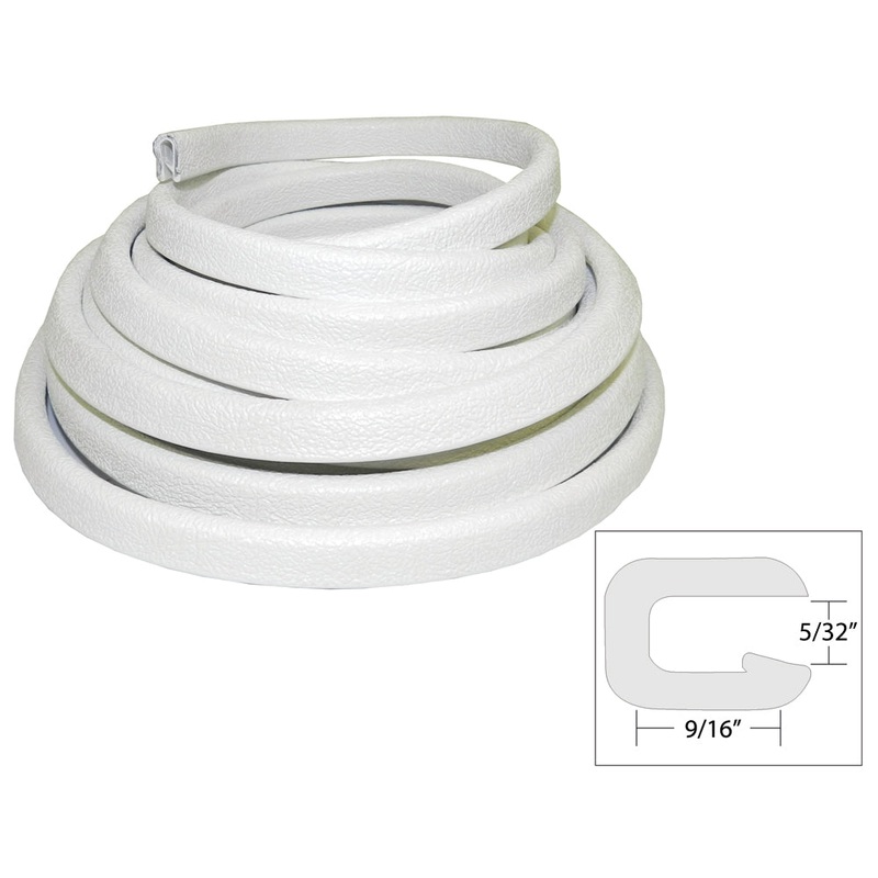 TACO Flexible Vinyl Trim – 3/16 Opening x 9/16W x 25’L – White – V30-1005W25-1 – V30-1005W25-1