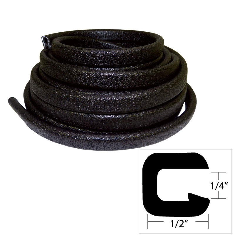 TACO Flexible Vinyl Trim –  Opening x W x 25’L – Black – V30-1008B25-1 – V30-1008B25-1