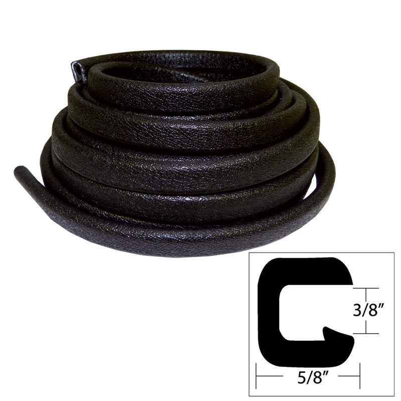 TACO Flexible Vinyl Trim – ? Opening x ?W x 25’L – Black – V30-1312B25-1 – V30-1312B25-1