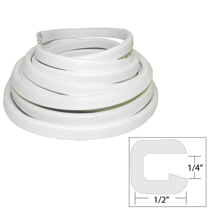 TACO Flexible Vinyl Trim –  Opening x W x 25’L – White – V30-1008W25-1 – V30-1008W25-1