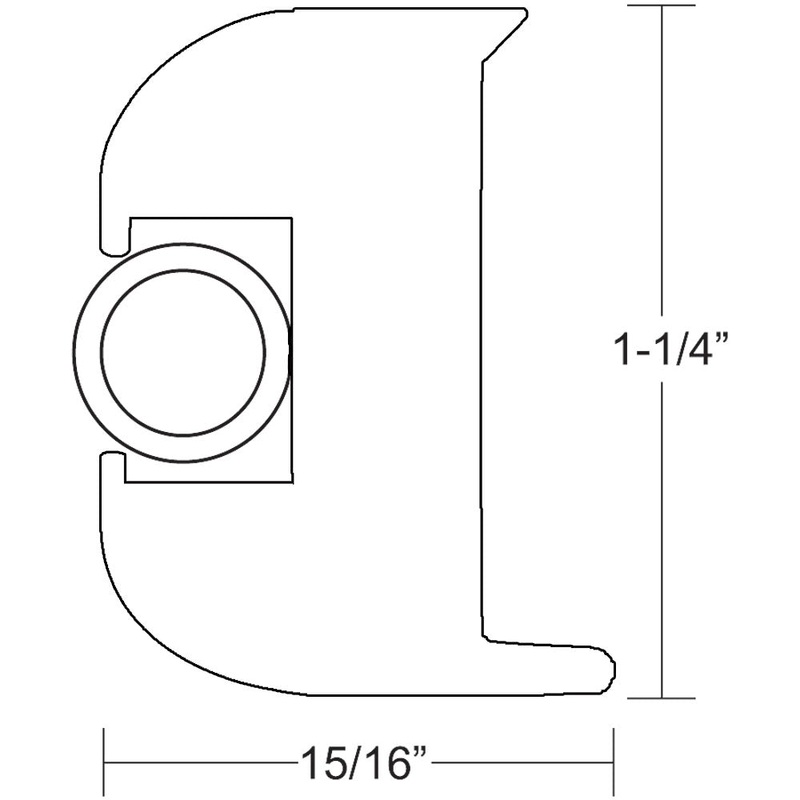 TACO Flex Vinyl Rub Rail Kit – White w/White Insert – 50′ – V11-3447WWK50-2 – V11-3447WWK50-2