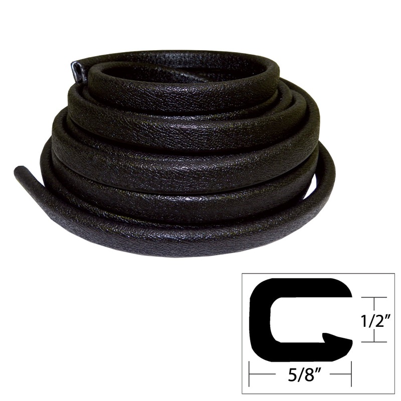 TACO Flexible Vinyl Trim –  Opening x ?W x 25’L – Black – V30-1316B25-1 – V30-1316B25-1