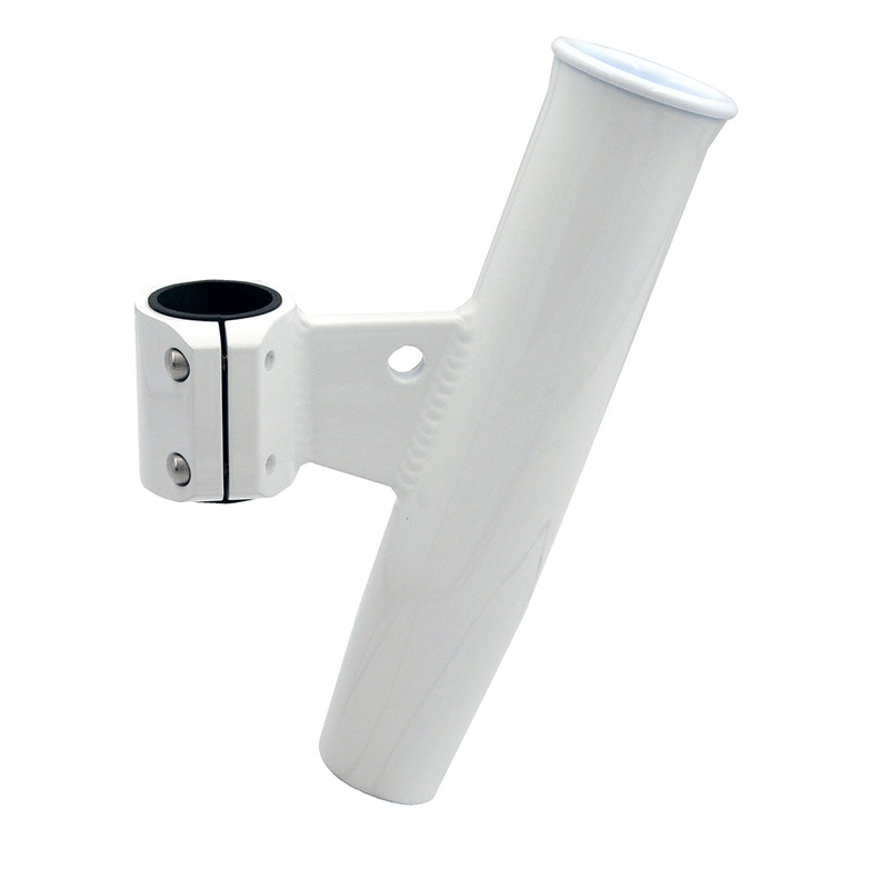 C.E. Smith Aluminum Vertical Clamp-On Rod Holder 1-27/32 OD White Powdercoat w/Sleeve – 53726
