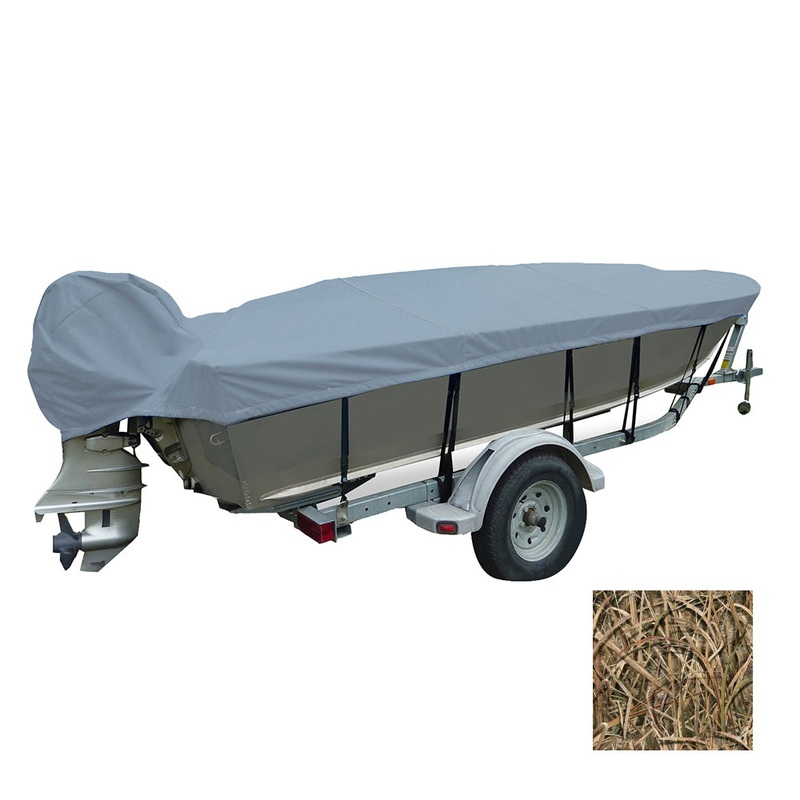 Carver Performance Poly-Guard Wide Series Styled-to-Fit Boat Cover f/14.5′ V-Hull Fishing Boats – Shadow Grass – 71114C-SG
