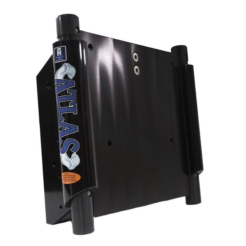 T-H Marine ATLAS 8 Set Back Hydraulic Jack Plate – Glossy Black Anodized – AHJ-8V-B-DP