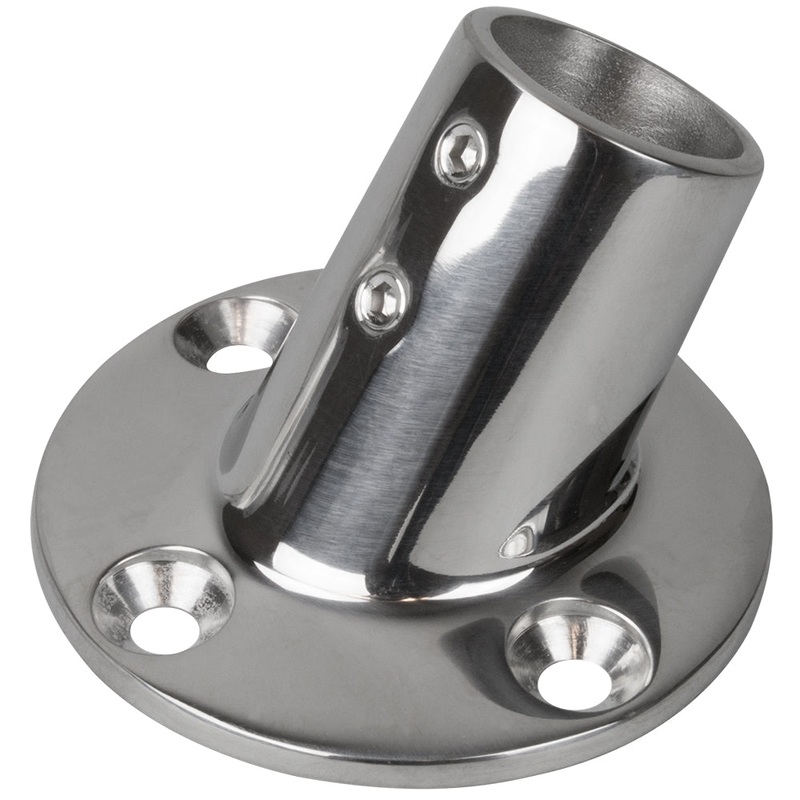 Sea-Dog Rail Base Fitting 2-3/4 Round Base 60 Degree 316 Stainless Steel – 1 OD – 280601-1