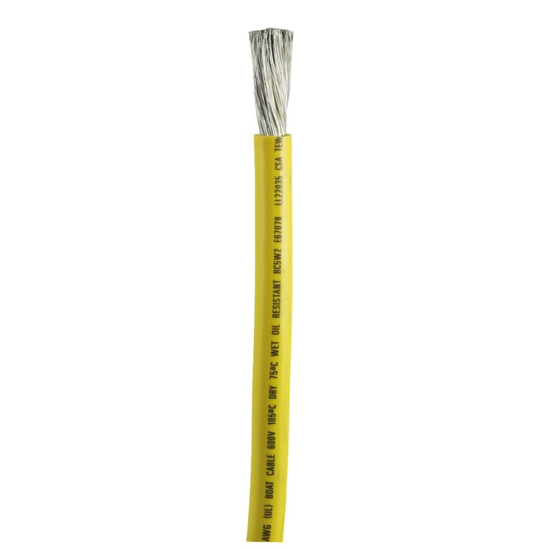 Ancor Yellow 1/0 AWG Battery Cable – Sold By The Foot – 1169-FT