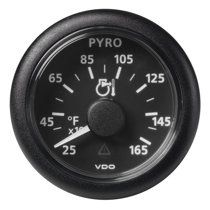 VDO Marine 2-1/16 (52mm) Viewline Pyrometer – 1650 Degreefor 900 DegreeC – 8 to 32V – Black Dial & Bezel – A2C59512334