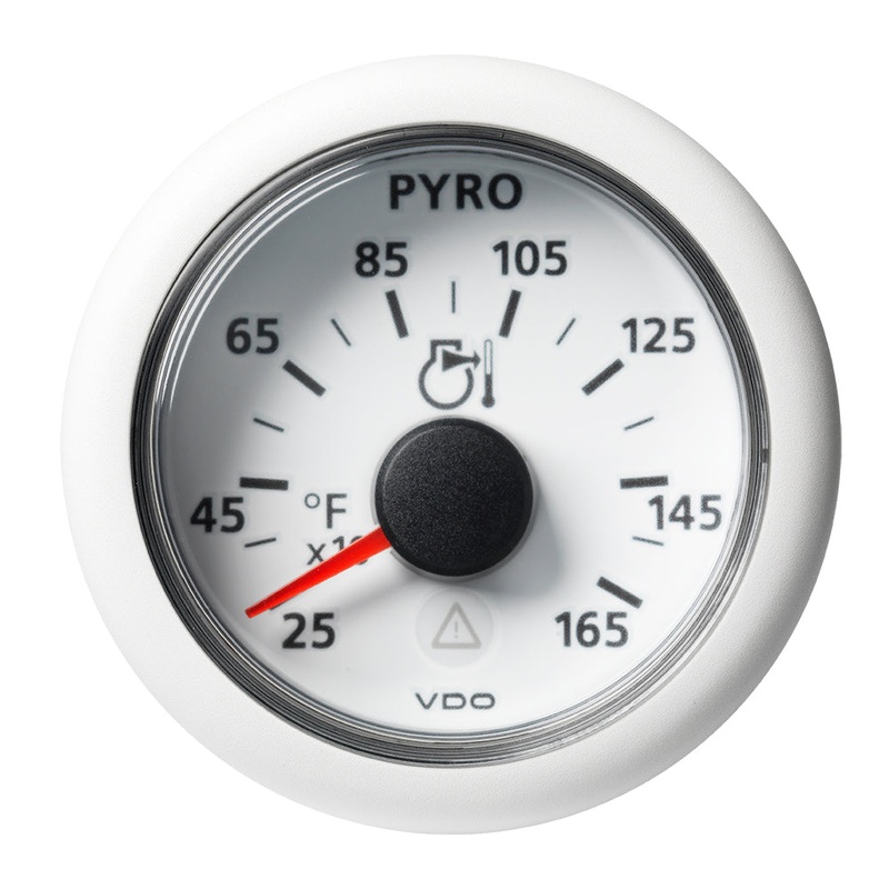VDO Marine 2-1/16 (52mm) Viewline Pyrometer – 1650 Degreefor 900 DegreeC – 8 to 32V – White Dial & Bezel – A2C59512335