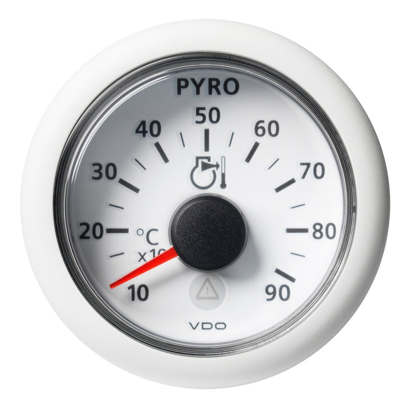 VDO Marine 2-1/16 (52mm) Viewline Pyrometer – 900 DegreeC/1650 DegreeF – 8 to 32V – White Dial & Bezel – A2C59512333