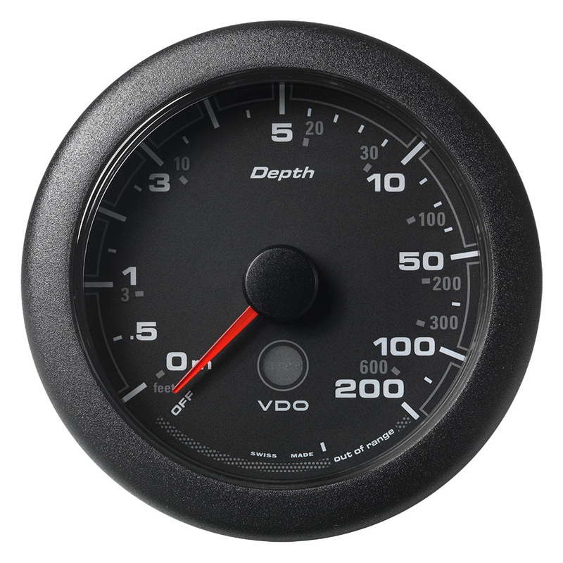 VDO Marine 3-3/8 (85MM) OceanLink Depth Gauge (200M/600′) Black Dial & Bezel – A2C1957360001